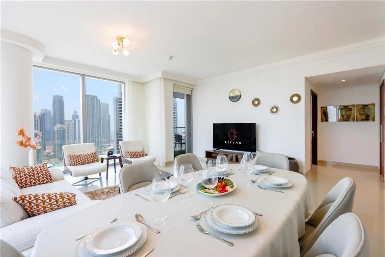 Livbnb - 2Br Burj View In Boulevard Point Дубай Апартаменты